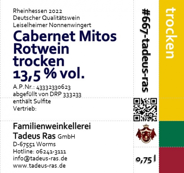 Cabernet Mitos Rotwein trocken 2022